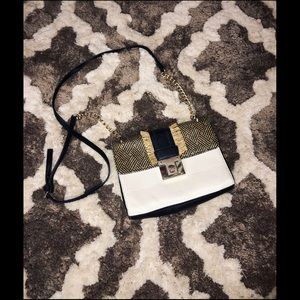 Apt. 9 Brooke Straw Flap Black & White Crossbody